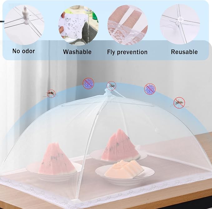 JULBEAR 4 Pcs Large and Tall Mesh Food Cover Tent Umbrella Food Screen Covers - Image 3
