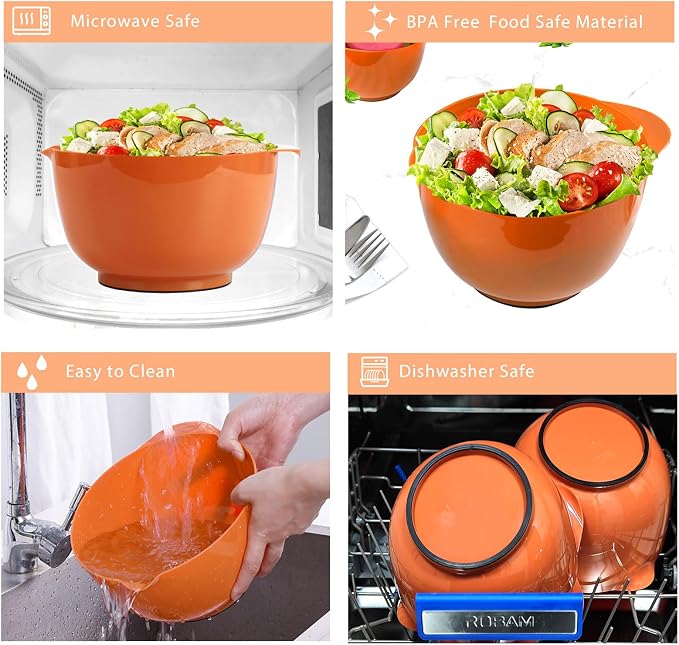 BoxedHome Nesting Plastic Mixing Bowl Set, 4 Piece Mixing Bowl Set - Image 5