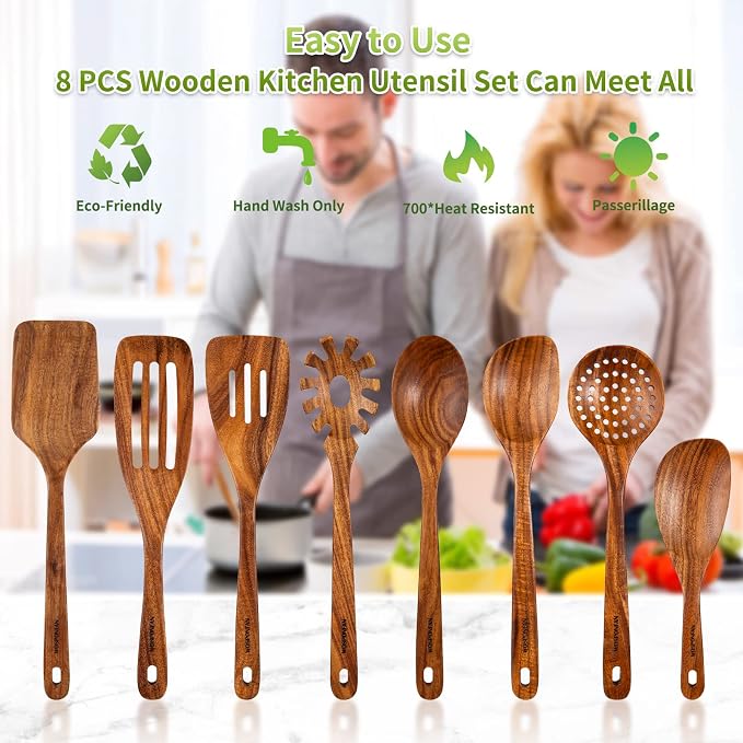 Wooden Spoons for Cooking, Wooden Utensils for Cooking - Image 6
