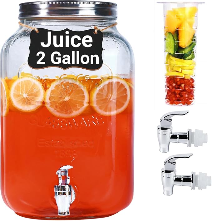 2 Gallon Drink Dispensers for Parties by Novellaire