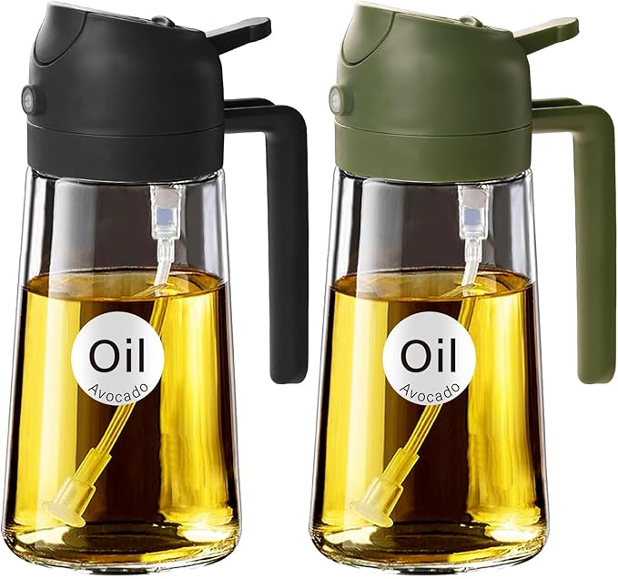 YARRAMATE 2Pcs 16oz/470ml Glass Olive Oil Sprayer by YARRAMATE
