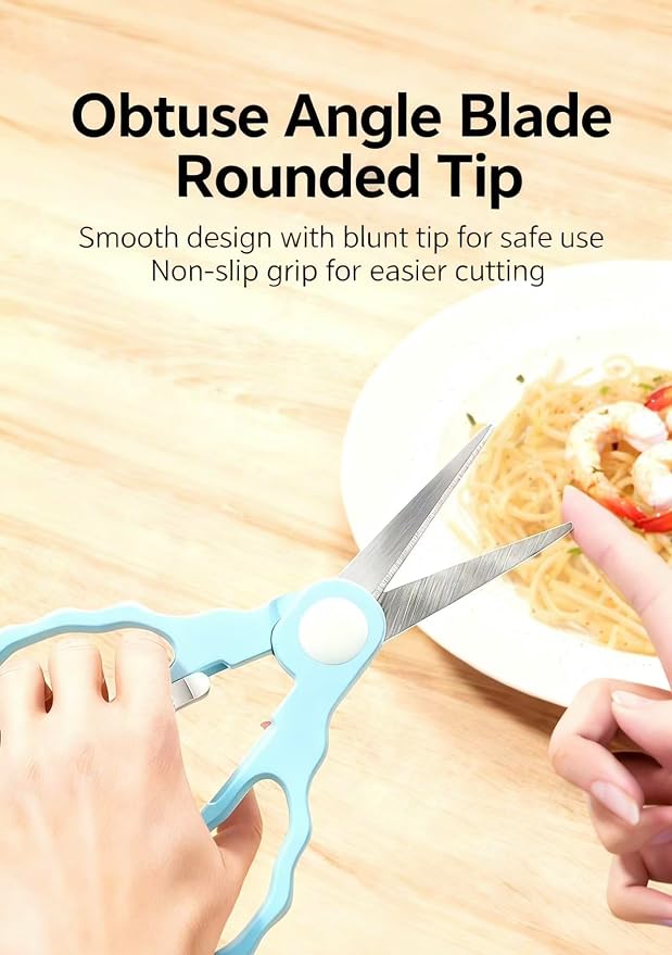 Baby Food Scissors with Travel Case, Portable Stainless Steel Shears with - Image 3