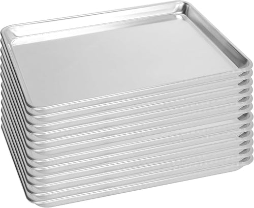 12 Pack Half Size Baking Sheet Pan, Aluminum Commercial Cookie Sheet Pan by FSUON