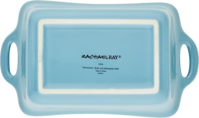 Rachael Ray Ceramics Au Gratin Set, Rectangular, Two 12-ounce, Agave Blue - Image 4