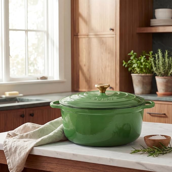 Zulay Kitchen 5 Quart Enameled Cast Iron Dutch Oven Pot - Image 2