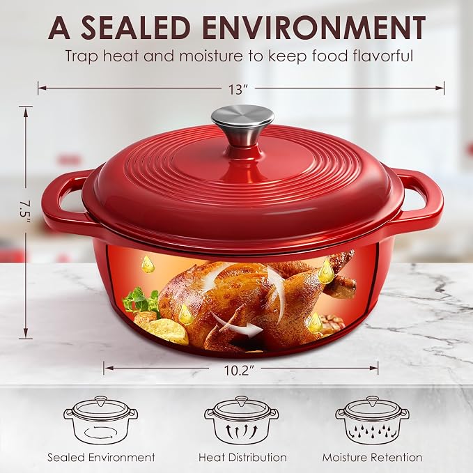 Enameled Cast Iron Dutch Oven Pot - Image 2