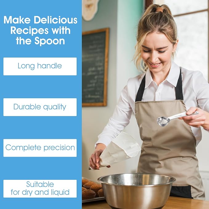 5 PCS Measuring Spoons Tablespoon Measuring Spoon 1/3 Tbsp Stainless Steel - Image 3