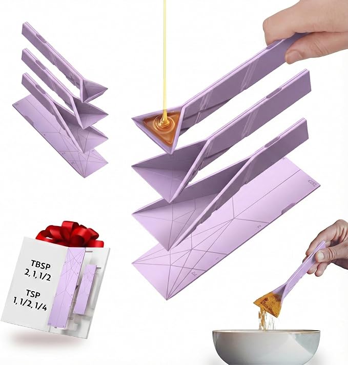 POLYGONS - Original Flat 3-in-1 Folding Measuring Spoons | 2 Spoons fold into 6 by Polygons