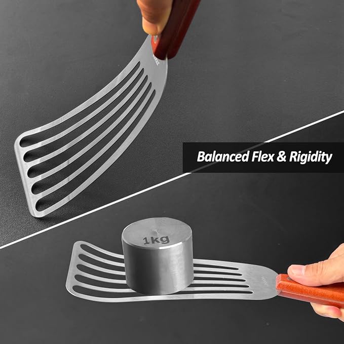 2 Pack Fish Spatula Turner, Stainless Steel Slotted Spatulas - Image 8