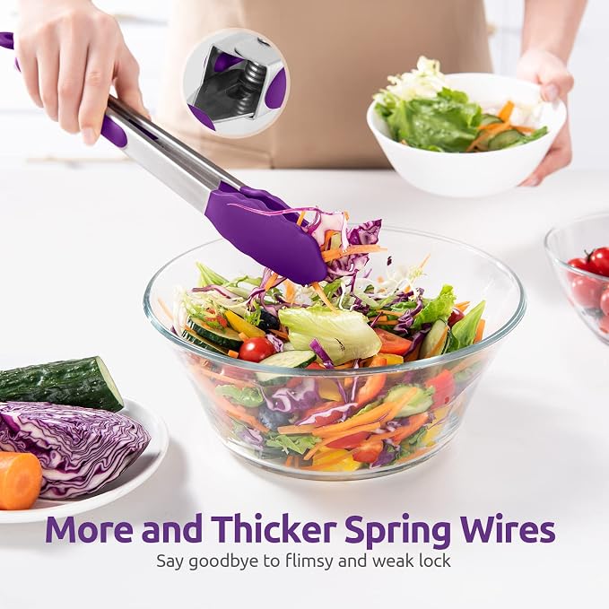 600ºF Heat Resistant Kitchen Tongs: U-Taste 12 inch Large Silicone Cooking Tong - Image 8