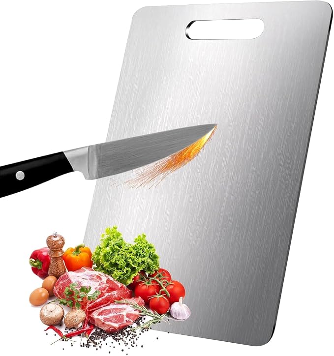Titanium Cutting Boards for Kitchen, Food Grade 304 Stainless Steel Cutting - Image 2
