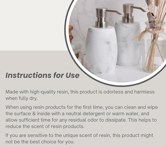 Clasin Home Resin Hand Soap Dispenser, Refillable Soap Dispenser - Image 6