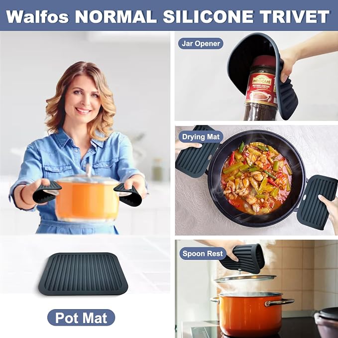 Walfos XXL Silicone Trivet 16 Inch and Trivets Mats 12 Inch, Trivets - Image 4