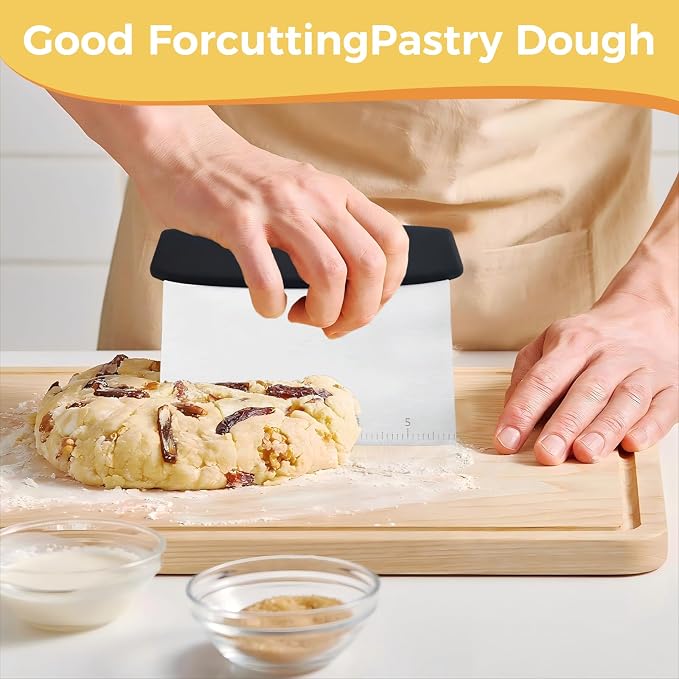 Bench Scraper, Stainless Steel Food Scraper Tool, Dough Scraper and Pastry - Image 6