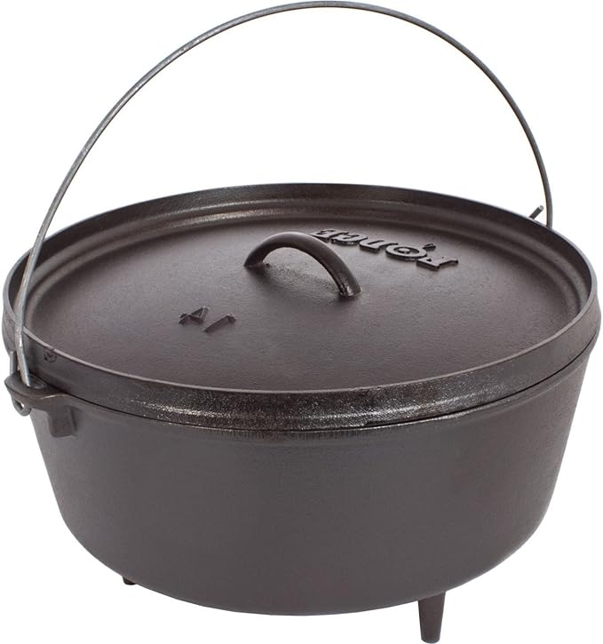 Lodge 10 Quart Pre-Seasoned Cast Iron Camp Dutch Oven by Lodge