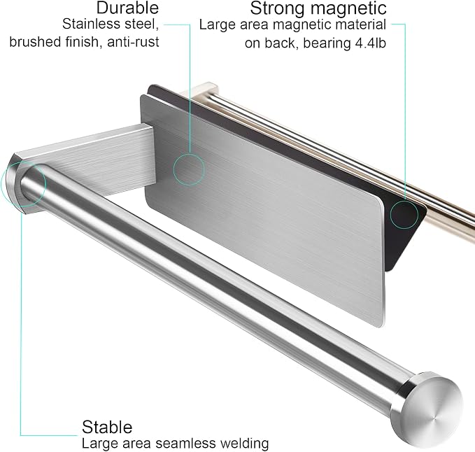 Paper Towel Holders Magnetic Steel Brushed Towel Roll Holders - Image 2
