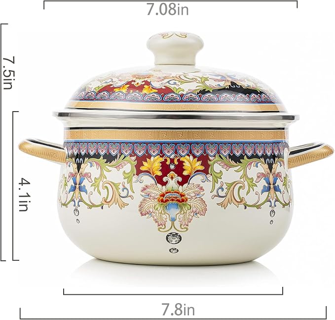 Retro Flower Enamel Stockpot - Image 3