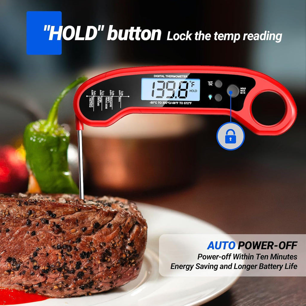 Low Light Grilling Meat Thermometer, Instant Read Food Thermometer