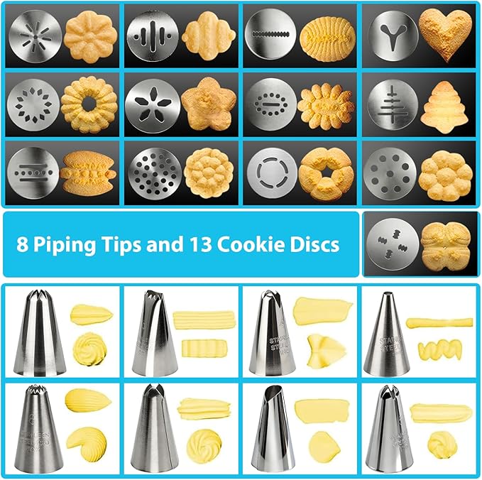 Stainless Steel Cookies Press, Cookie Press Gun Kit - Image 3