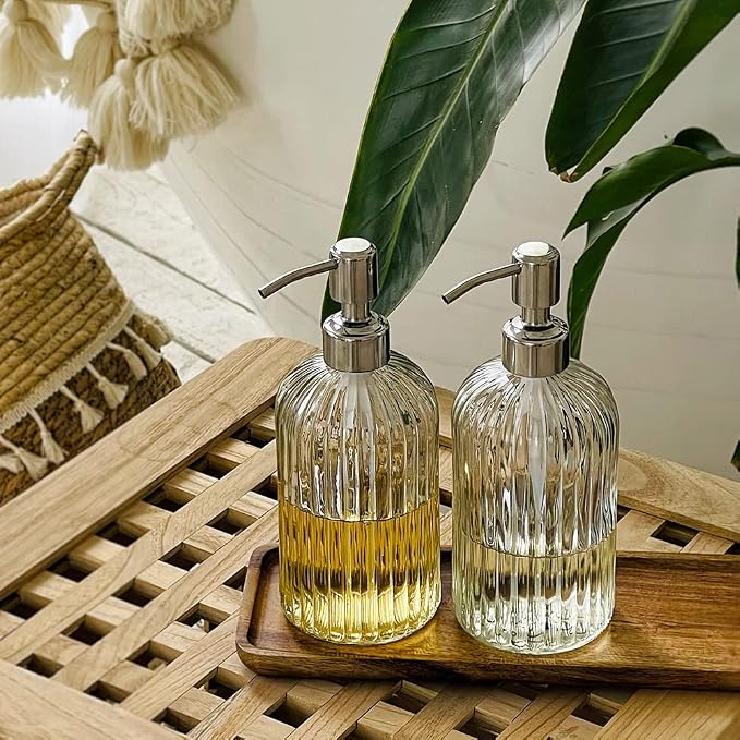 JASAI 2PACK 18 Oz Glass Soap Dispenser - Image 4
