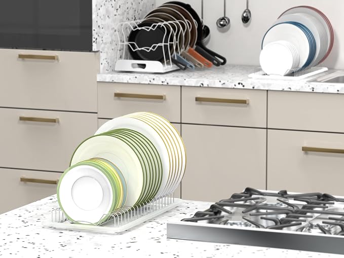 Simple Houseware 2 Pack Stainless Steel Plate Drying Rack - Image 3