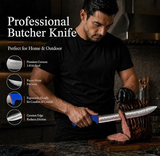 DRAGON RIOT 6 Pcs Butcher Knives Set, Meat Processing Knife Set - Image 2
