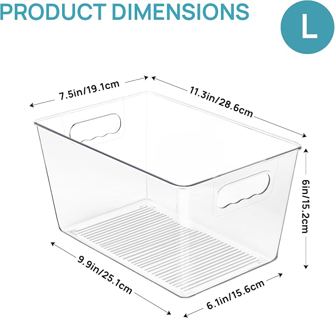 Vtopmart Clear Plastic Storage Bins, Countertops, Freezer Organization and - Image 2