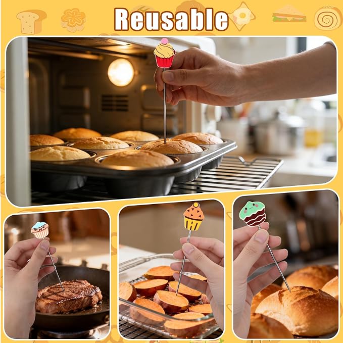 6pcs Cake Test for Baking, Durable Stainless Steel Cake Test Stick Baking - Image 6