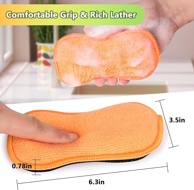 GLIMGLINT 12Pack Dish Sponges Kitchen, Non-Scratch Microfiber Sponges - Image 6