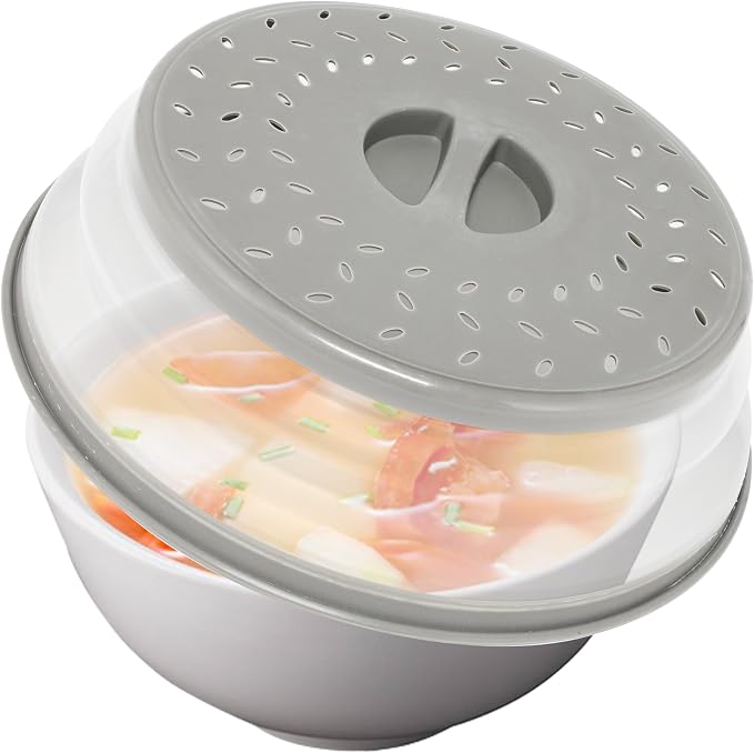 8.3inch Collapsible Microwave Food Cover, Splatter Guard, Vented Microwave Lid by RUNZI