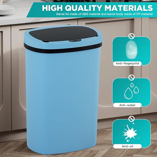 PayLessHere | 13 Gallon Plastic Trash Can | Blue | Automatic Touchless Lid - Image 4