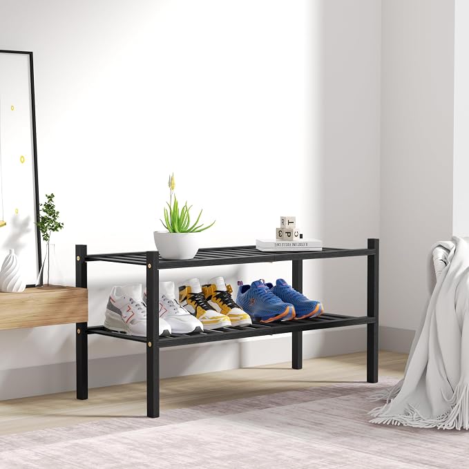 ROMGUAR CRAFT 2 Tier Bamboo Shoe Rack - Image 7