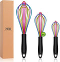 OYV Dishwasher Safe Colorful Silicone Whisk, Sealed Waterproof Design Set of 3 by OYV