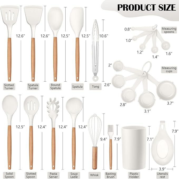 HaWare Kitchen Cooking Utensils Set, 23-Piece Silicone Kitchen Utensils Spatula - Image 2
