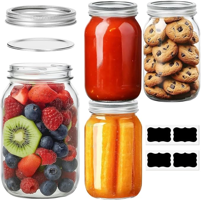 ComSaf Wide Mouth Mason Jars 32 oz by ComSaf