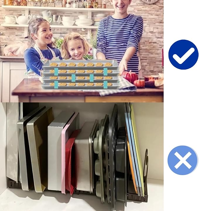 20 Piece Reusable Baking Tray Stacker, Space Saving Fixed Cookie Tray Stacker - Image 3