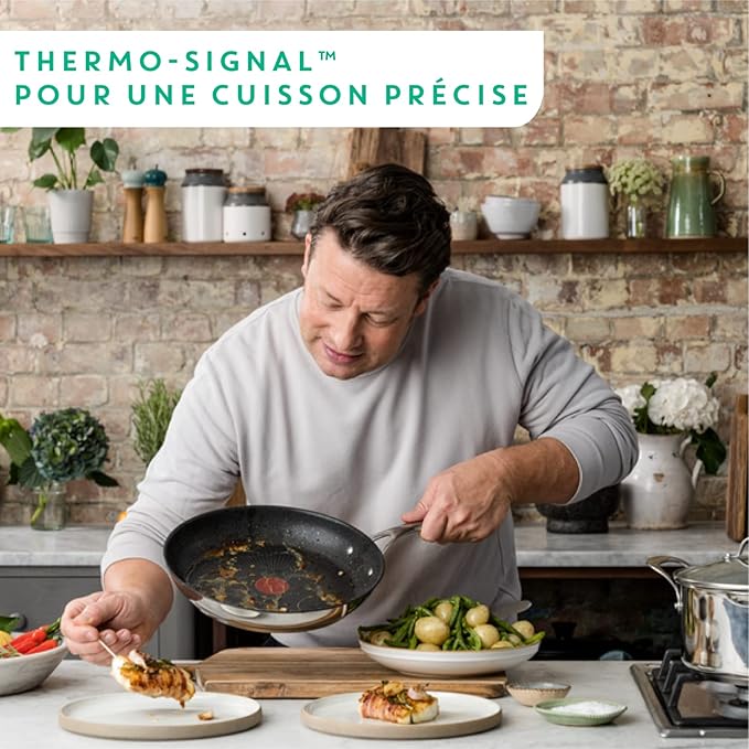 T-Fal x Jamie Oliver Nonstick Coated Stainless Steel Pans 9.5" & 11", Induction - Image 5