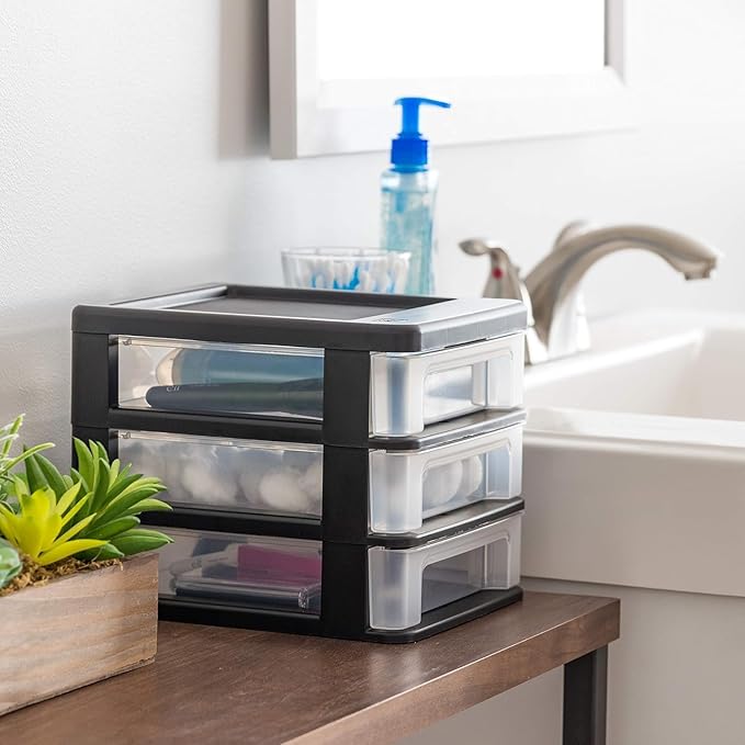 IRIS USA Plastic Stacking Desk Top 3-Drawer Storage Organizer, - Image 2