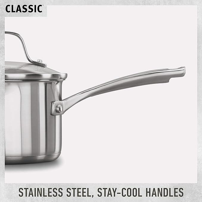 Calphalon Classic Stainless Steel Sauce Pan, Impact-Bonded Aluminum Base - Image 3