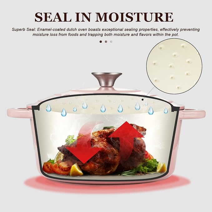 Overmont Enameled Cast Iron Dutch Oven - Image 2