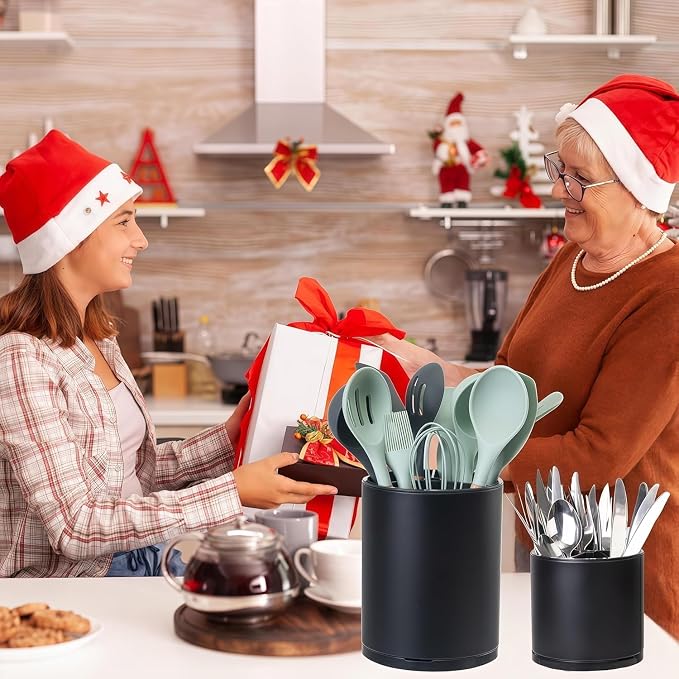 LIBODOUR Kitchen Utensil Holder Extra Large Rotating - Image 2
