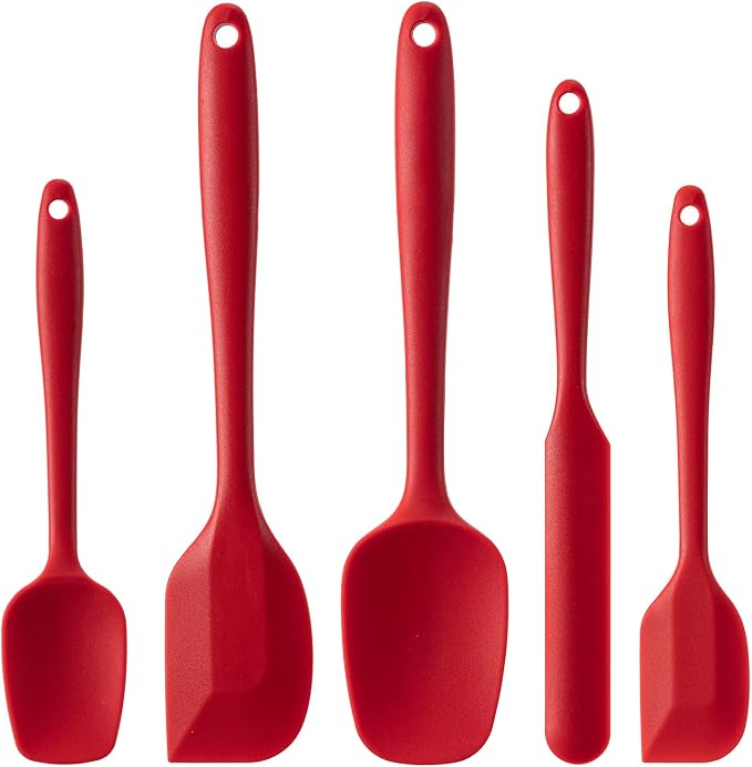 Silicone Spatula Set, 5 Piece Food Grade Rubber Spatulas by Hoewina