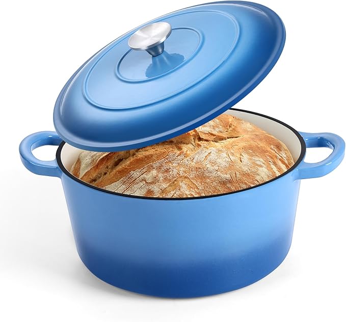 P&P CHEF 5QT Enameled Dutch Oven, Cast Iron Dutch Oven Pot by PPCHEF