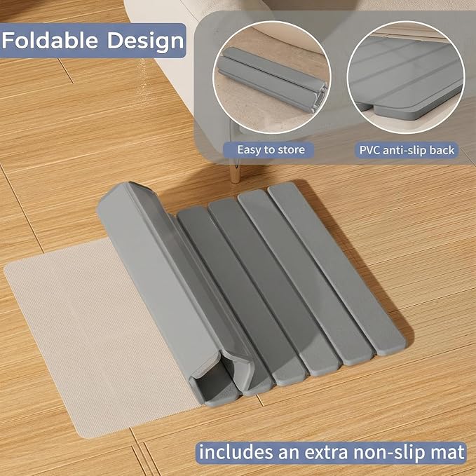 Foldable Stone Bath Mat, Quick Dry Stone Drying Mats - Image 5