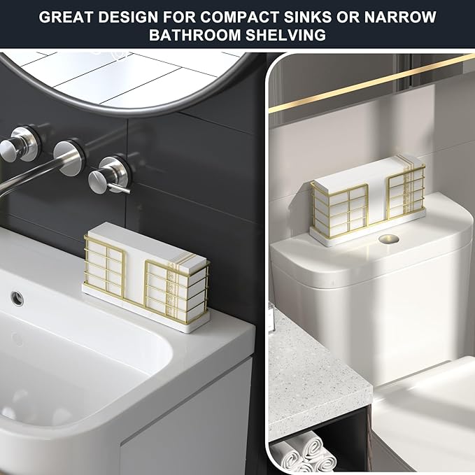 Wican Marble Vertical Stance Bathroom Napkin Holder Takes Up Less Space - Image 3