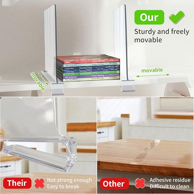 10 Pack Acrylic Shelf Dividers, Closet Shelf Separators - Image 5