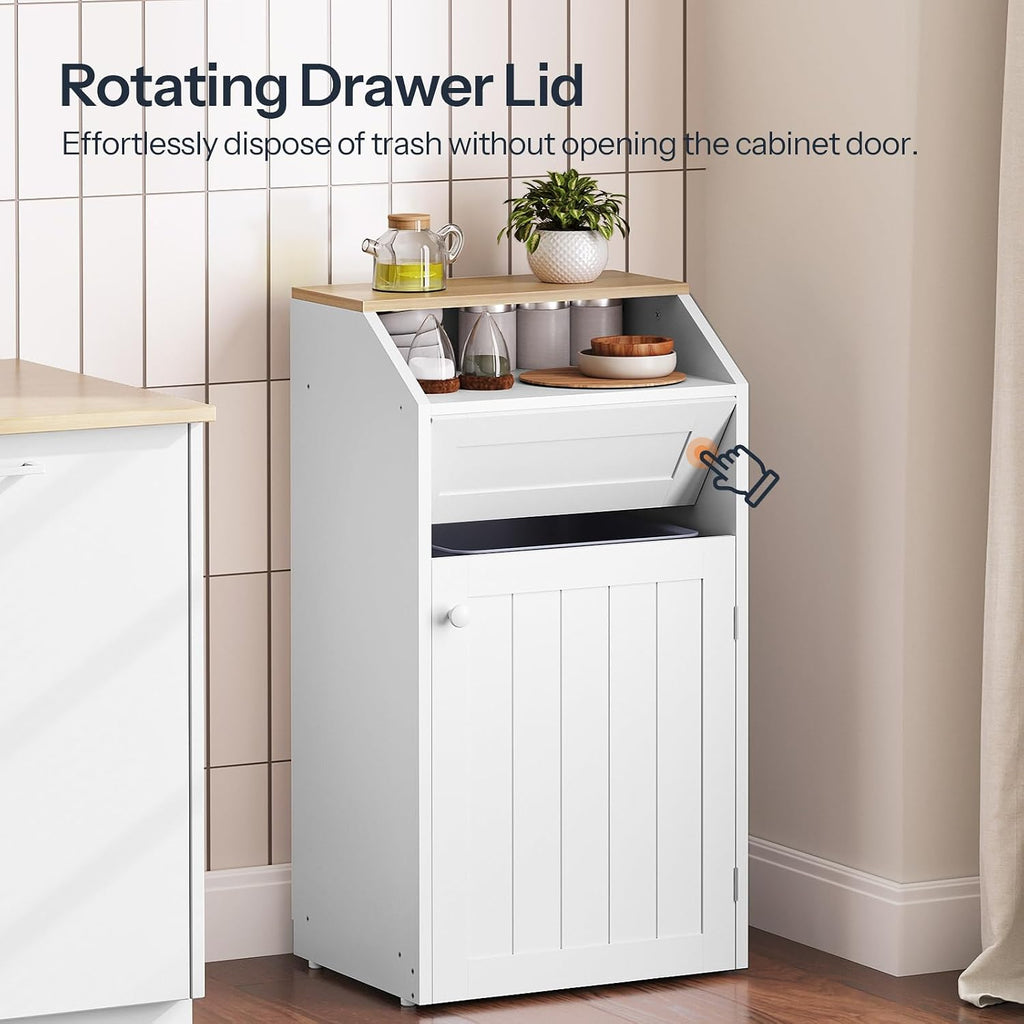 Trash Cabinet, Freestanding Trash Can Cabinet, Wooden Recycling with