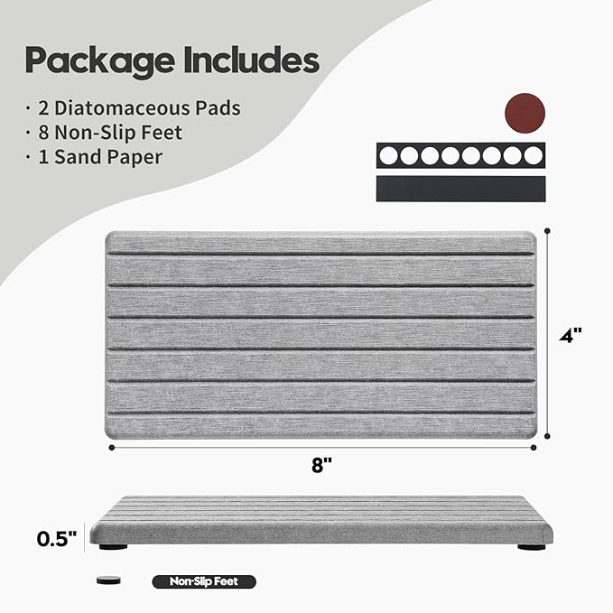 Razborci 2PCS Instant Dry Diatomite Stone Counter Makeup Tray Organizer - Image 6