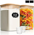 ComSaf 3.6 Qt Glass Food Storage Containers Set of 2, Large Storage Containers by ComSaf