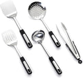 Cooking Utensil Set, Stainless Steel Kitchen Tools Include Solid & Slotted by JULIPRO